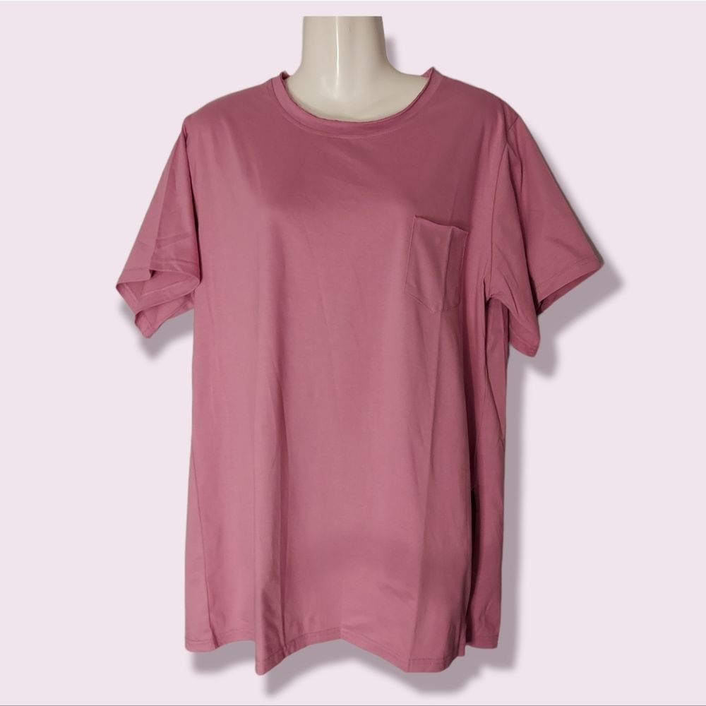 Pink Large T-Shirt with Side Split